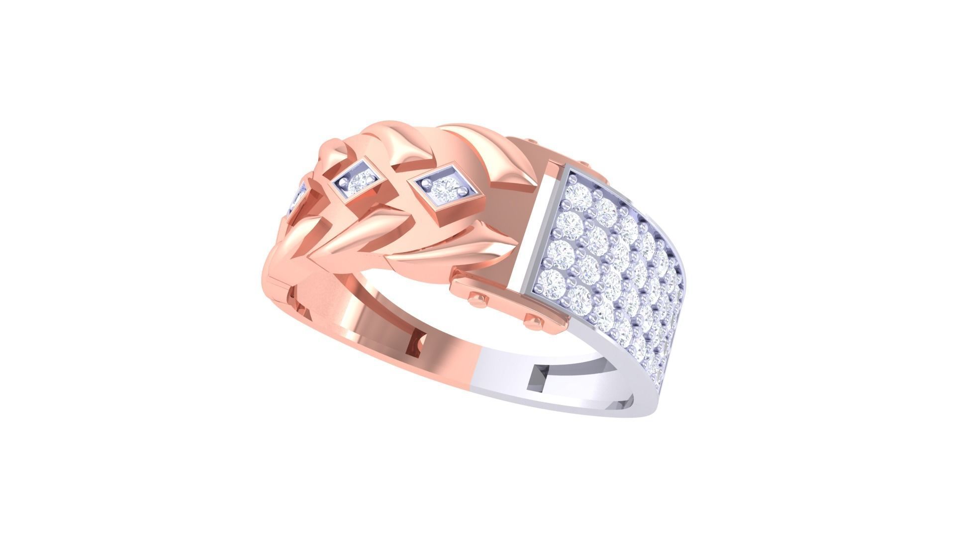 Belt Men Groom Gents Diamond Ring 3dm stl obj mtl 3mf glb gltf 3D print model_3