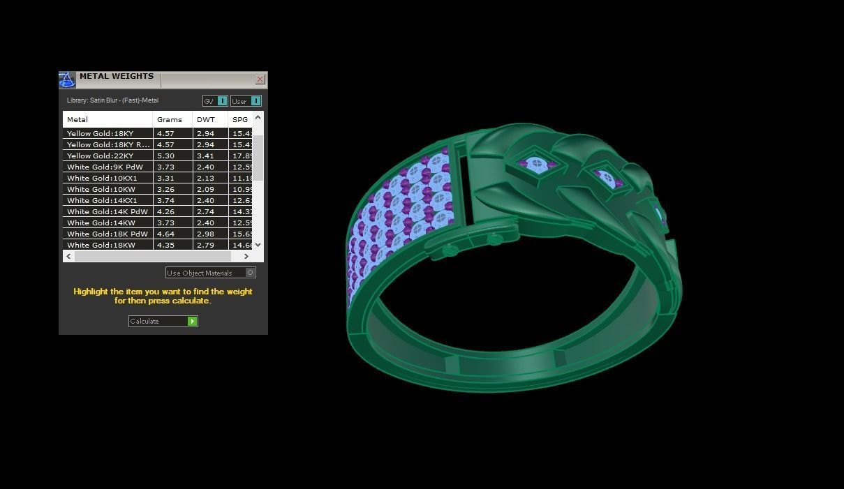 Belt Men Groom Gents Diamond Ring 3dm stl obj mtl 3mf glb gltf 3D print model_5