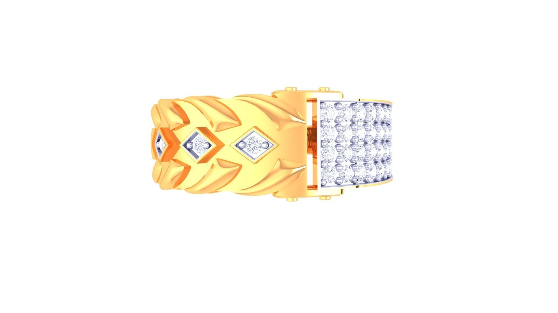 Belt Men Groom Gents Diamond Ring 3dm stl obj mtl 3mf glb gltf 3D print model_7