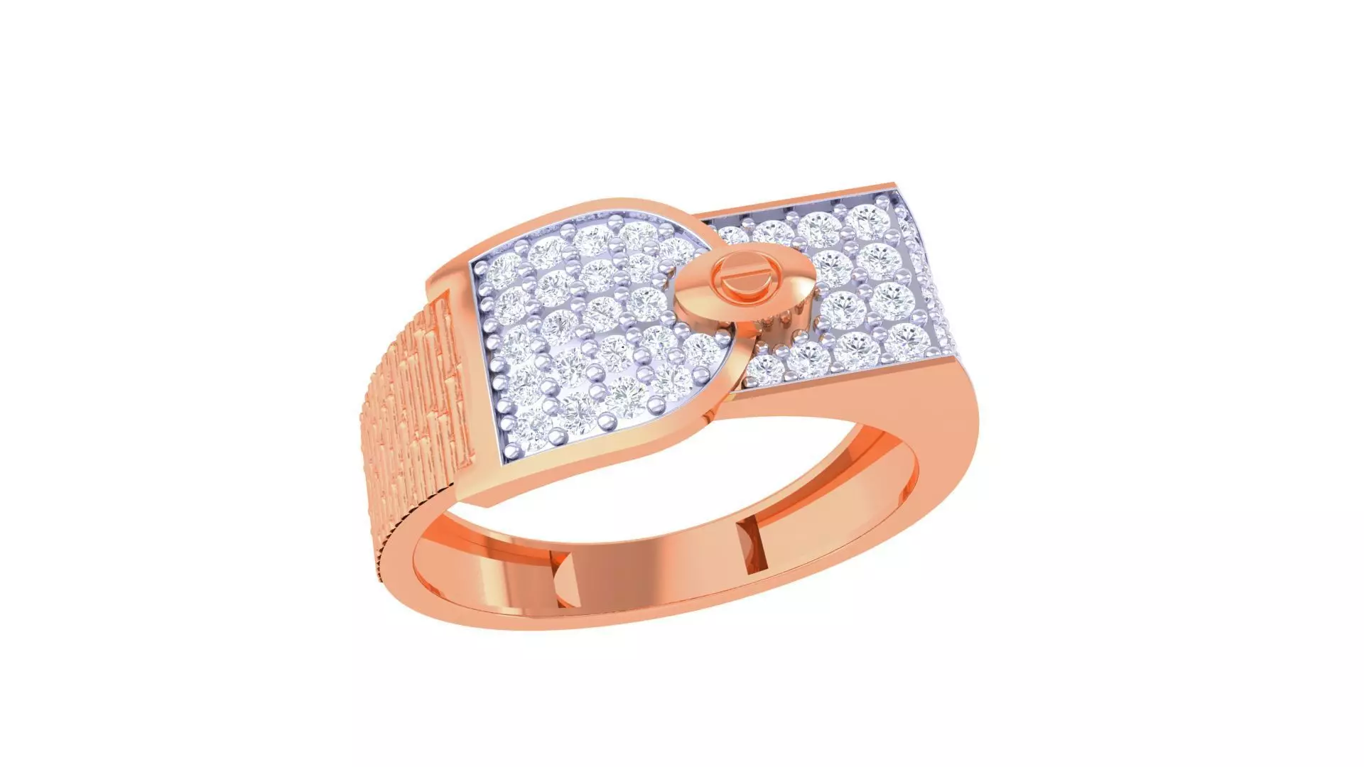 Belt Screw Head Men Groom Gents Diamond Ring 3dm stl obj mtl 3mf 3D print model_0