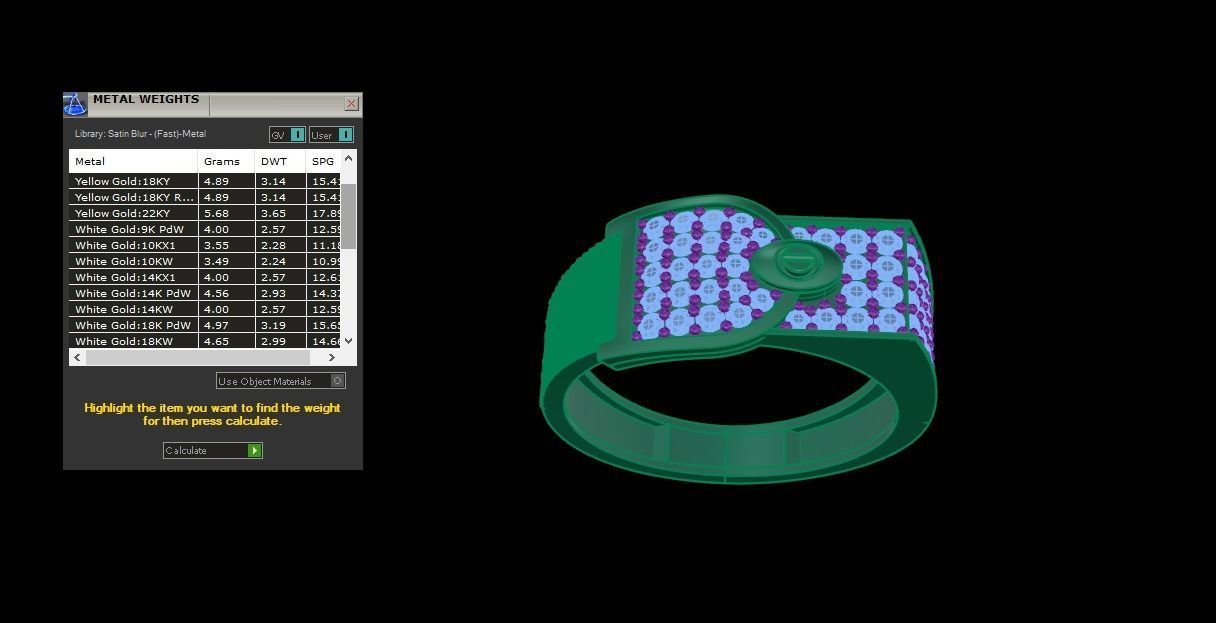 Belt Screw Head Men Groom Gents Diamond Ring 3dm stl obj mtl 3mf 3D print model_5