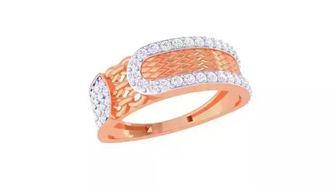 Chain Link Men Groom Gents Diamond Ring 3dm stl obj mtl 3mf glb 3D print model