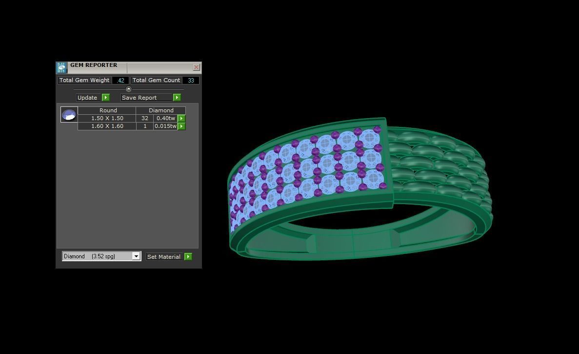 Woven Wires Men Groom Gents Diamond Ring 3dm stl obj mtl 3mf  3D print model_4