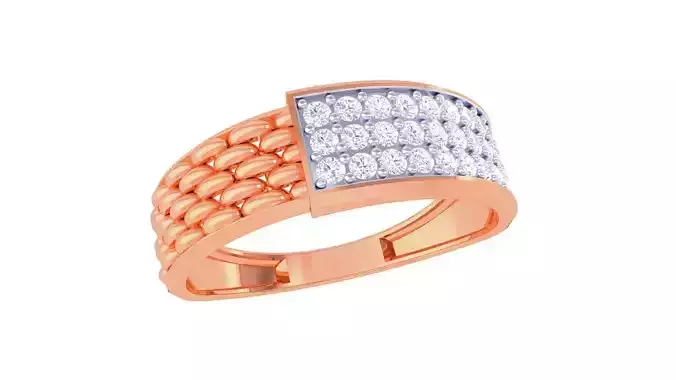 Woven Wires Men Groom Gents Diamond Ring 3dm stl obj mtl 3mf  3D print model