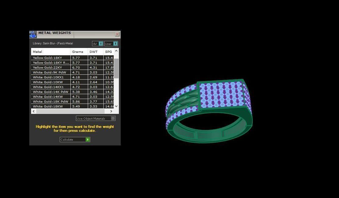 Woven Wires Men Groom Gents Diamond Ring 3dm stl obj mtl 3mf 3D print model_5