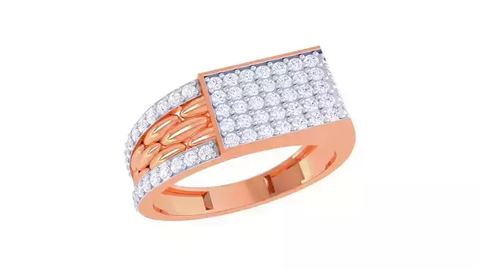 Woven Wires Men Groom Gents Diamond Ring 3dm stl obj mtl 3mf 3D print model
