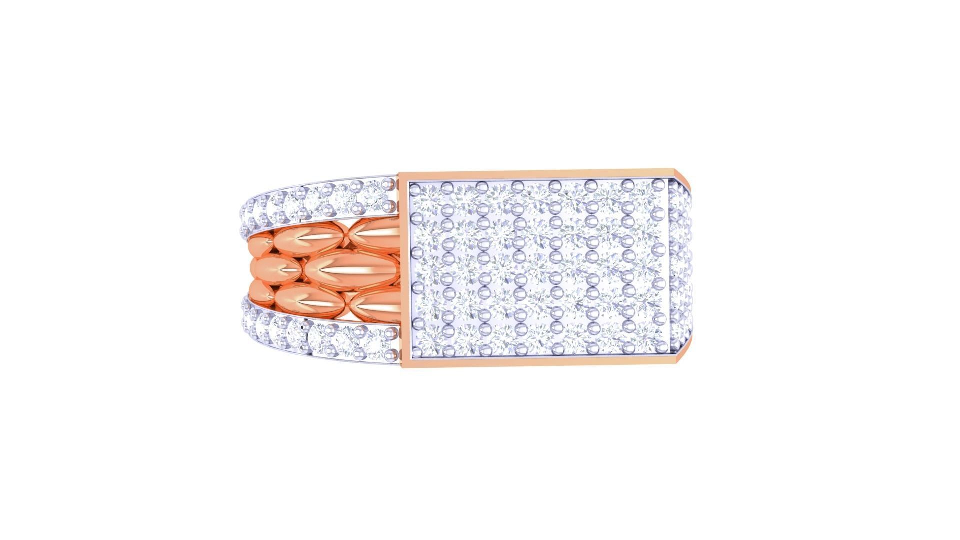 Woven Wires Men Groom Gents Diamond Ring 3dm stl obj mtl 3mf 3D print model_8