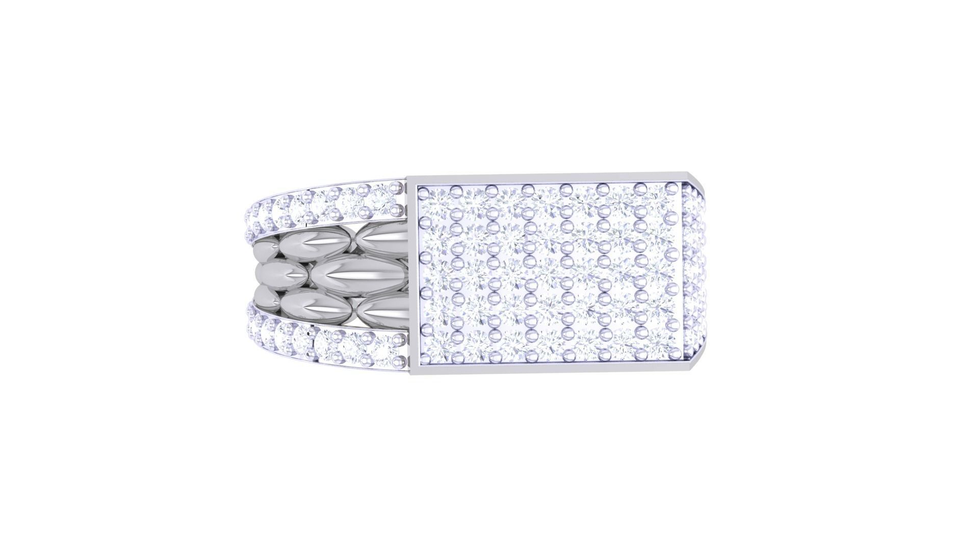 Woven Wires Men Groom Gents Diamond Ring 3dm stl obj mtl 3mf 3D print model_6