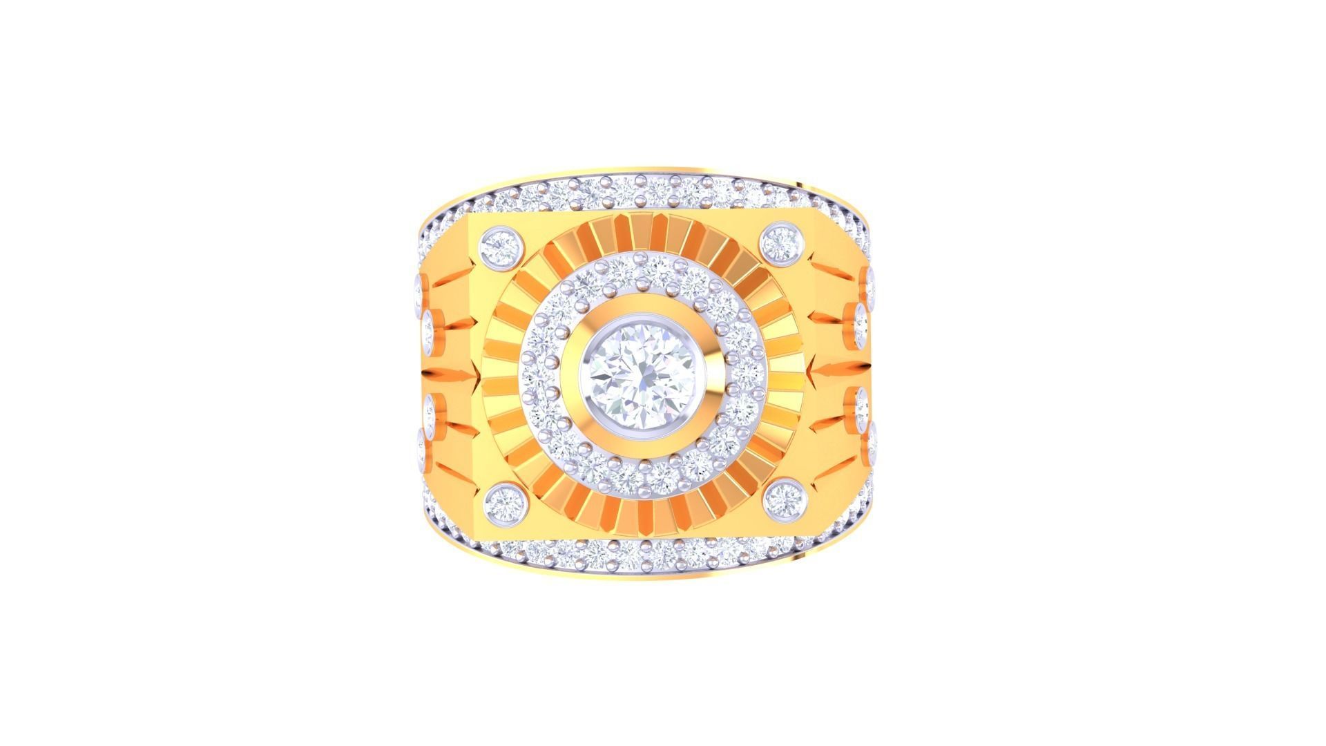 Solitaire Men Groom Gents Diamond Ring 3dm stl obj mtl 3mf  3D print model_6