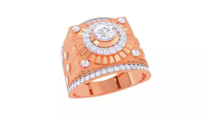 Solitaire Men Groom Gents Diamond Ring 3dm stl obj mtl 3mf  3D print model