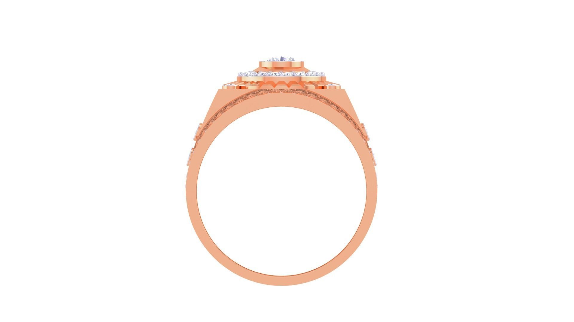 Solitaire Men Groom Gents Diamond Ring 3dm stl obj mtl 3mf  3D print model_10