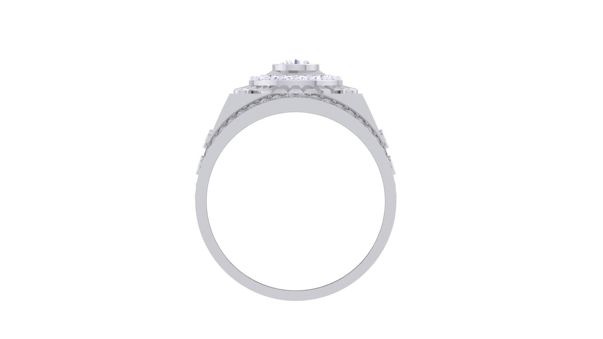 Solitaire Men Groom Gents Diamond Ring 3dm stl obj mtl 3mf  3D print model_9