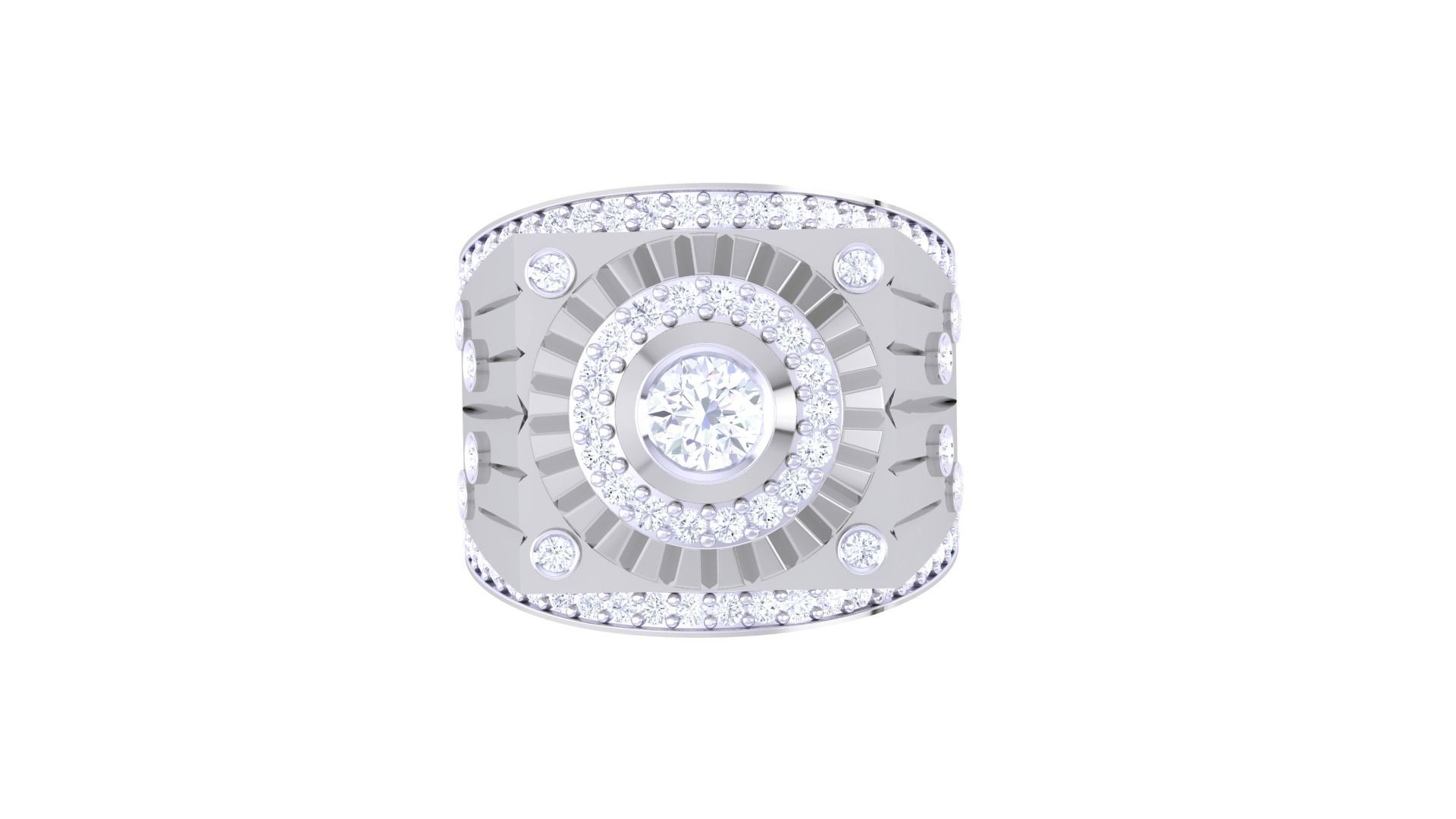 Solitaire Men Groom Gents Diamond Ring 3dm stl obj mtl 3mf  3D print model_8