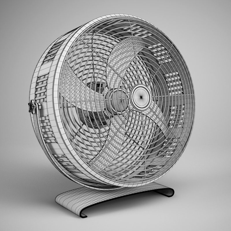 Desk Fan 04 3D model_1