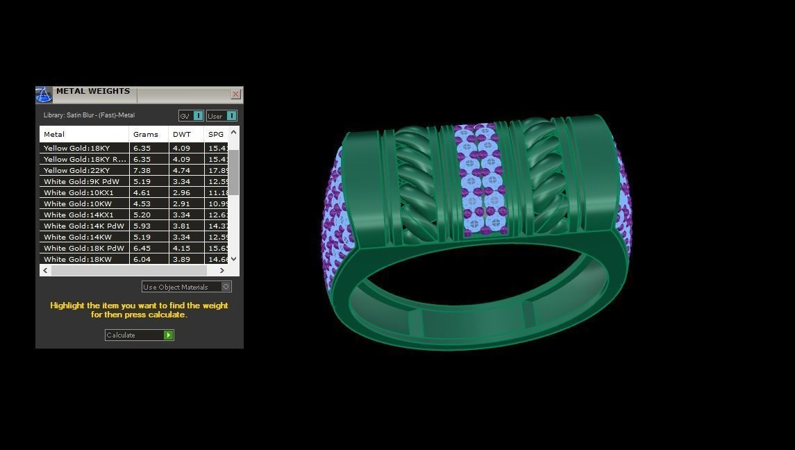 Woven Wire Men Groom Gents Diamond Ring 3dm stl obj mtl 3mf glb 3D print model_5