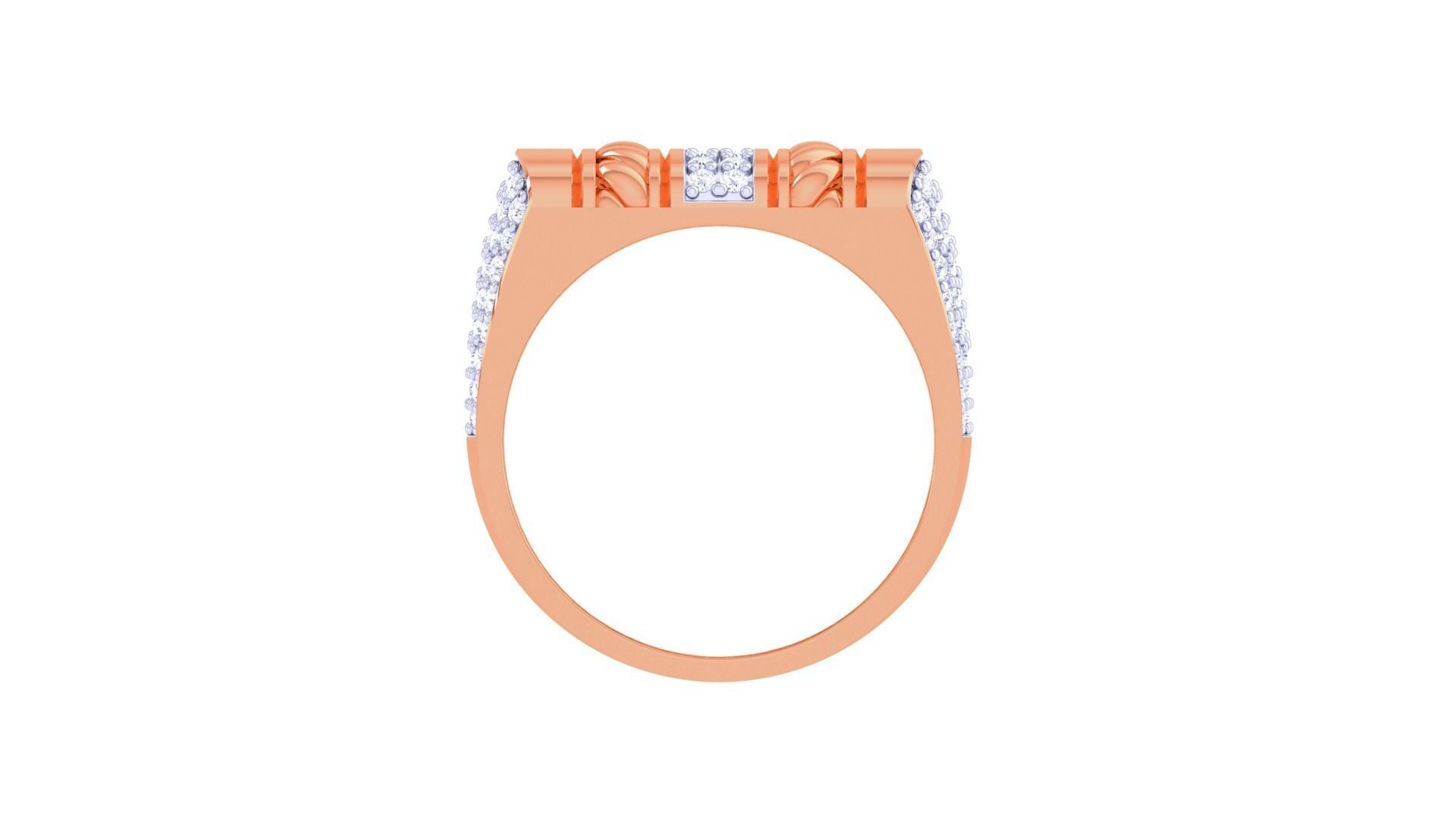 Woven Wire Men Groom Gents Diamond Ring 3dm stl obj mtl 3mf glb 3D print model_11