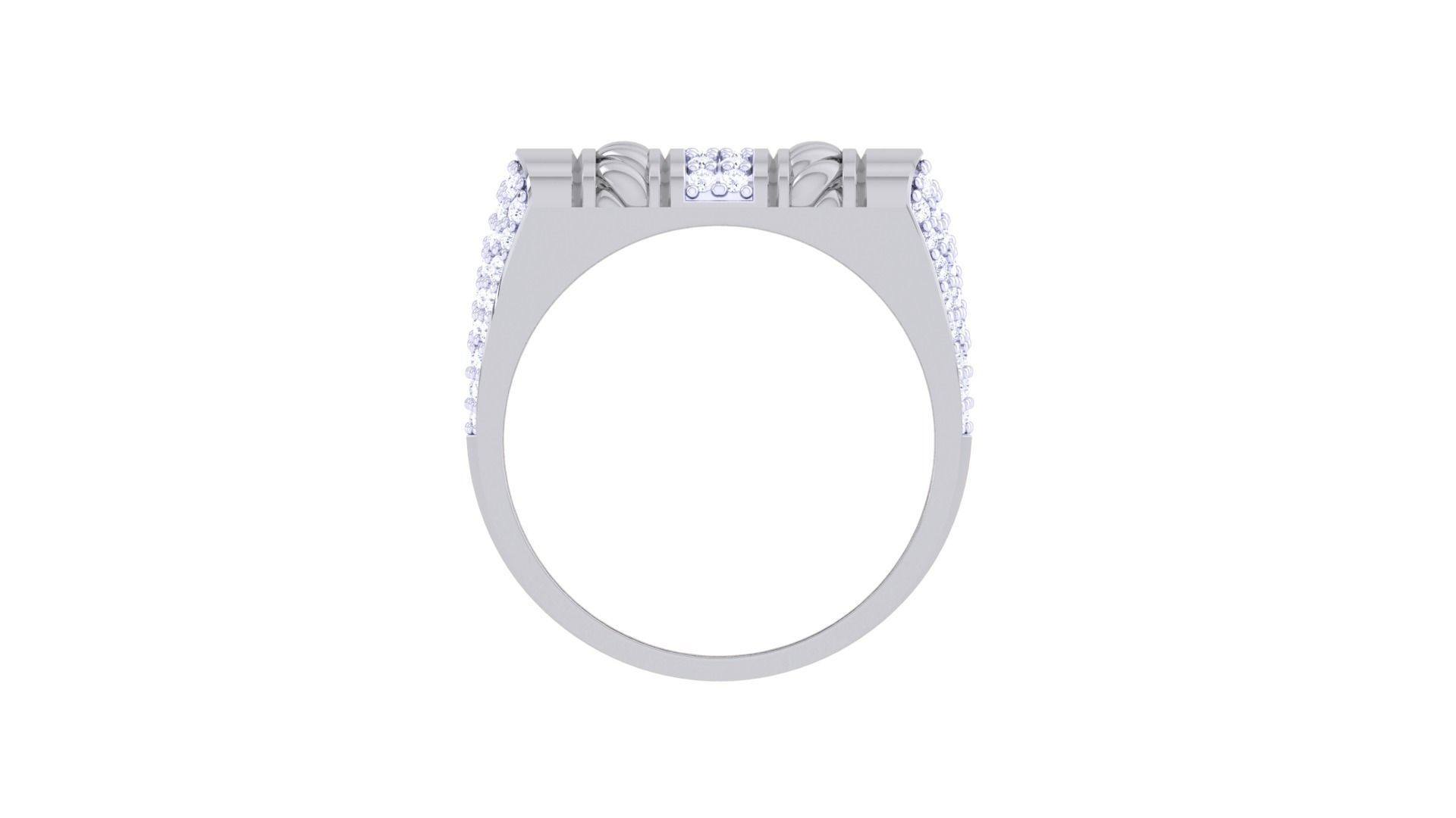 Woven Wire Men Groom Gents Diamond Ring 3dm stl obj mtl 3mf glb 3D print model_9