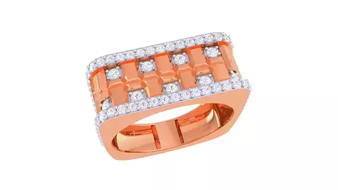 Bricks Men Groom Gents Diamond Ring 3dm stl obj mtl 3mf glb gltf 3D print model