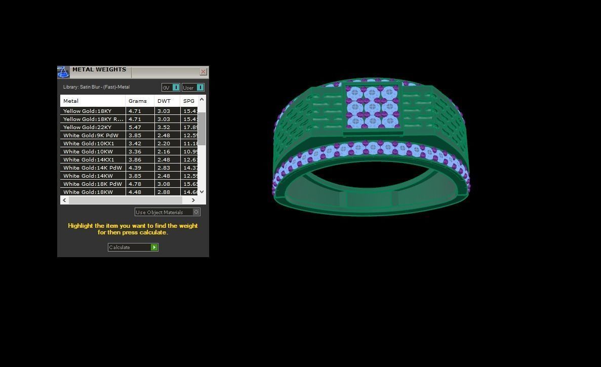 Men Groom Gents Diamond Ring 3dm stl obj mtl 3mf glb gltf 3D print model_4