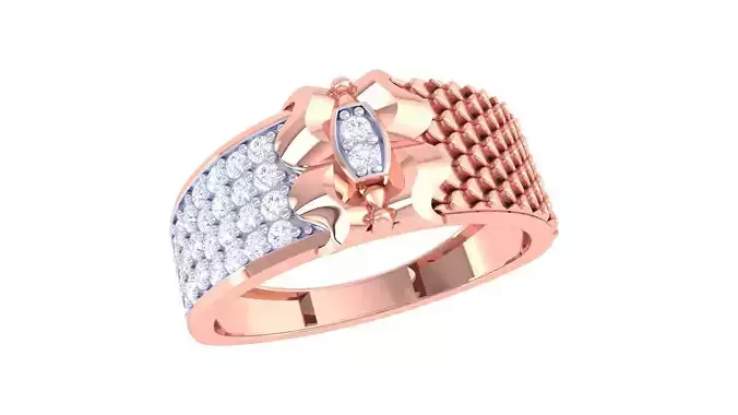 Butterfly Mens Groom Gents Diamond Band Ring 3dm stl obj mtl  3D print model