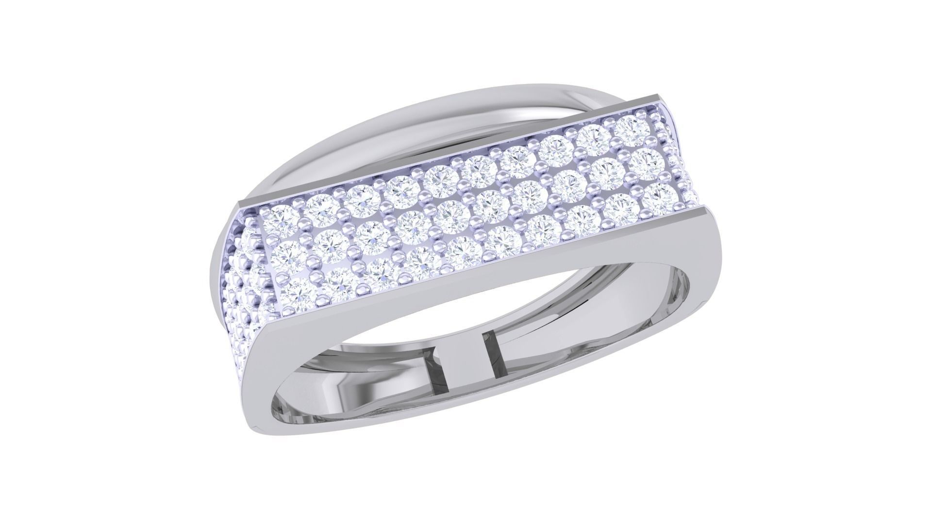 Diamond Head Men Groom Gents Diamond Ring 3dm stl obj mtl 3mf  3D print model_1