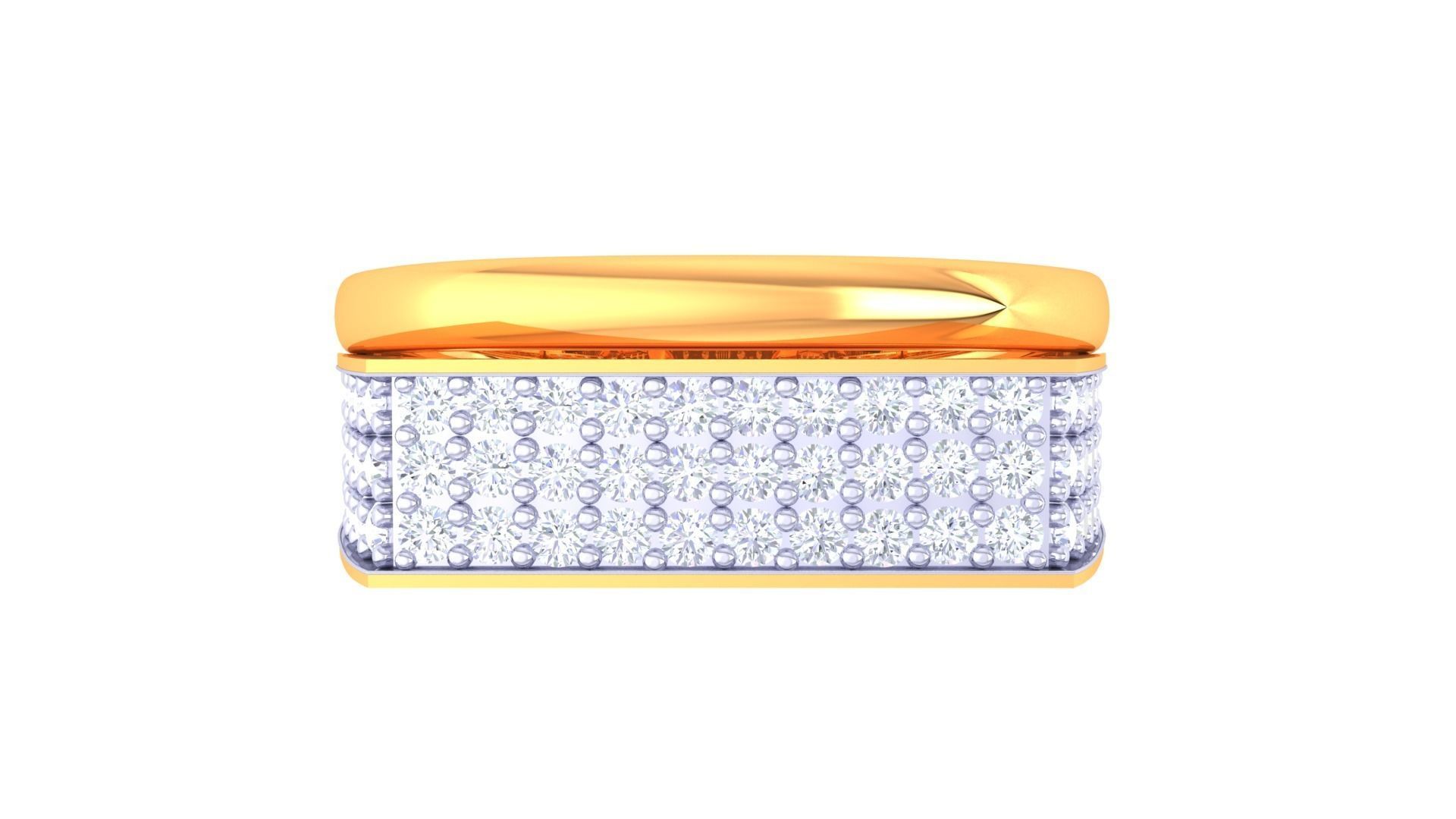 Diamond Head Men Groom Gents Diamond Ring 3dm stl obj mtl 3mf  3D print model_6