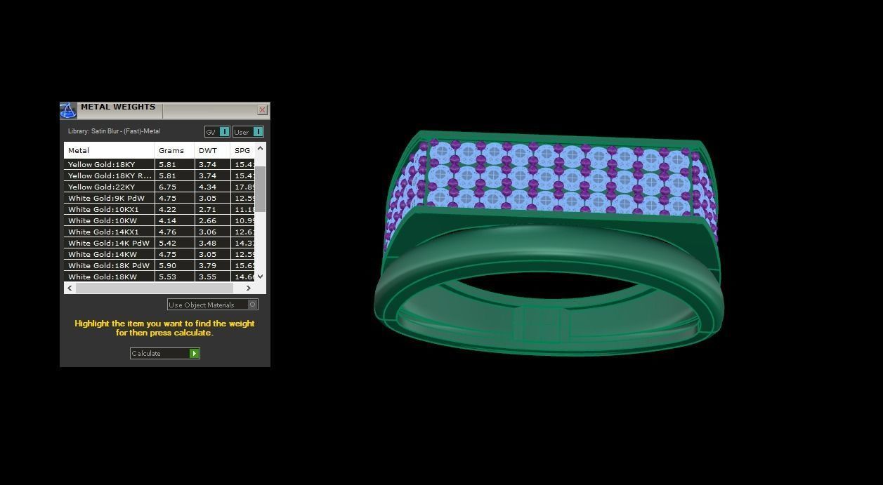 Diamond Head Men Groom Gents Diamond Ring 3dm stl obj mtl 3mf  3D print model_4