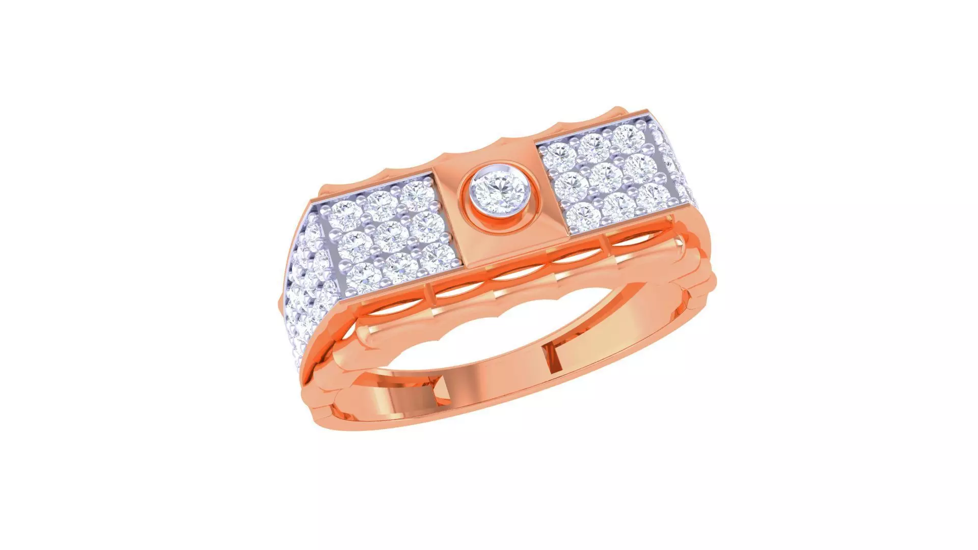 Solitaire Men Groom Gents Diamond Ring 3dm stl obj mtl 3mf glb  3D print model_0