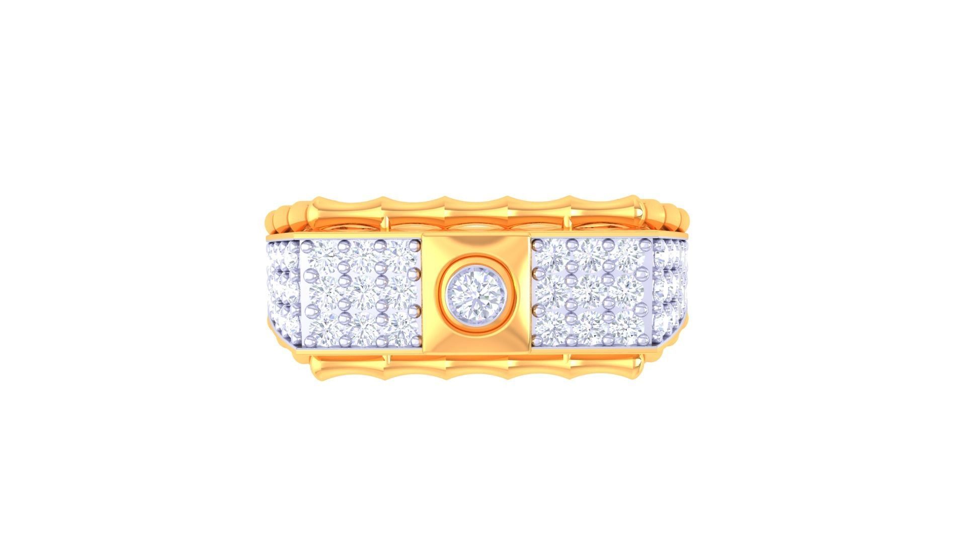 Solitaire Men Groom Gents Diamond Ring 3dm stl obj mtl 3mf glb  3D print model_7