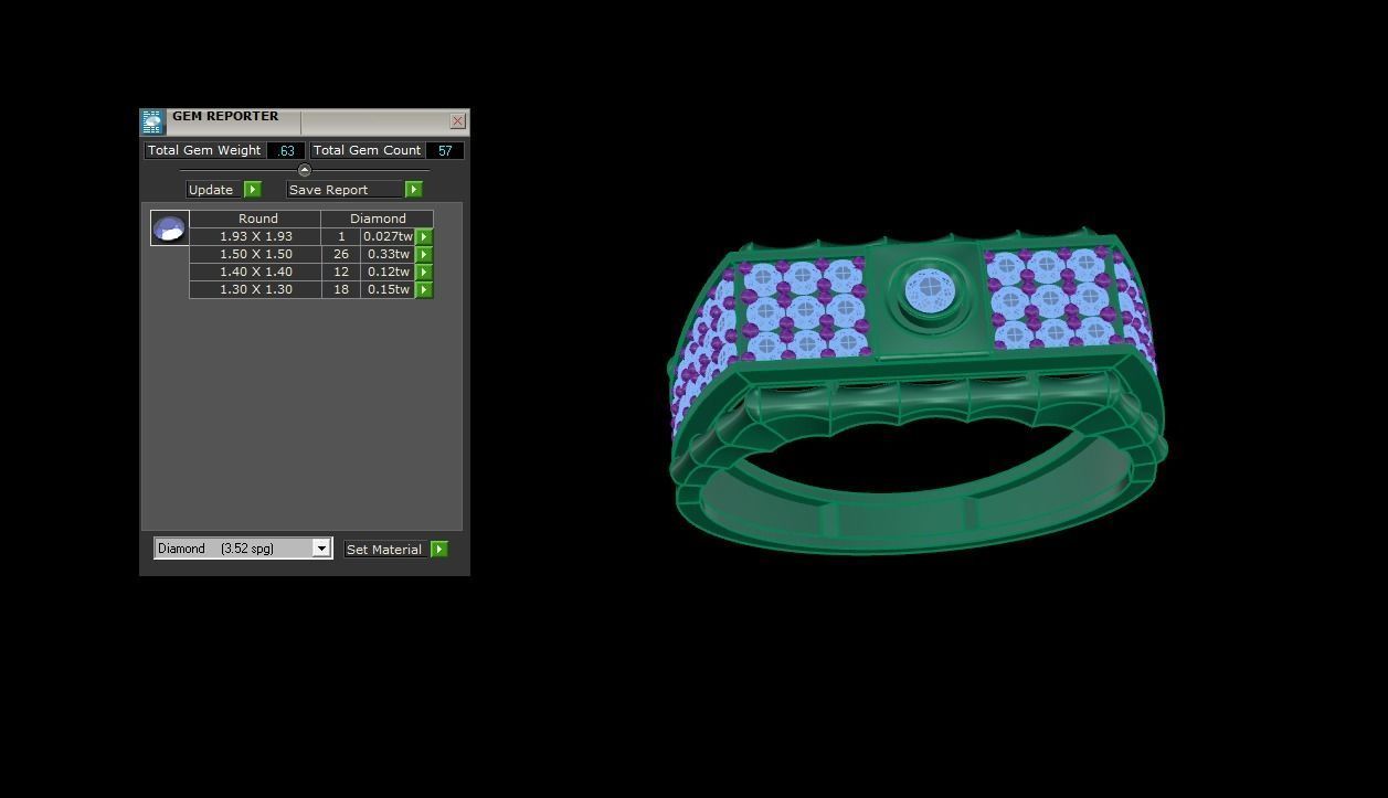 Solitaire Men Groom Gents Diamond Ring 3dm stl obj mtl 3mf glb  3D print model_5