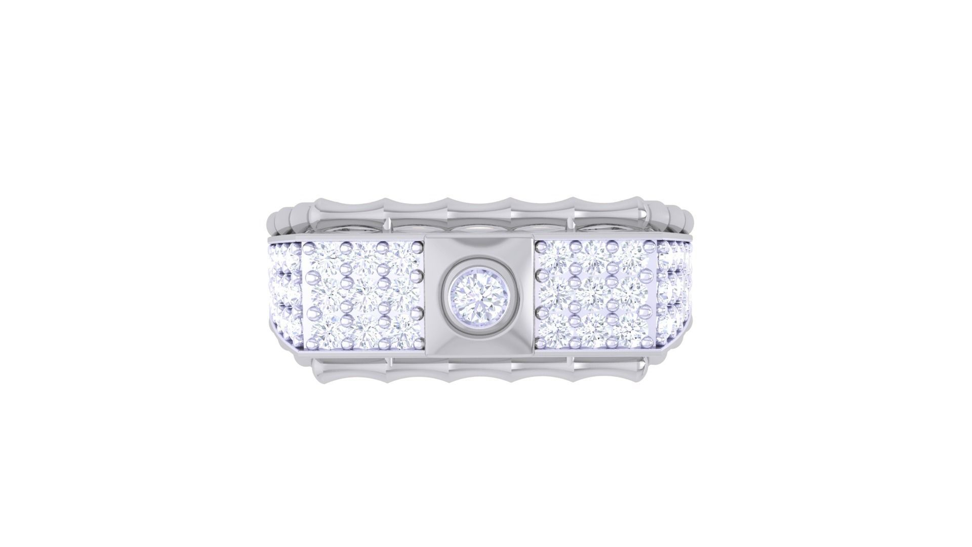 Solitaire Men Groom Gents Diamond Ring 3dm stl obj mtl 3mf glb  3D print model_6