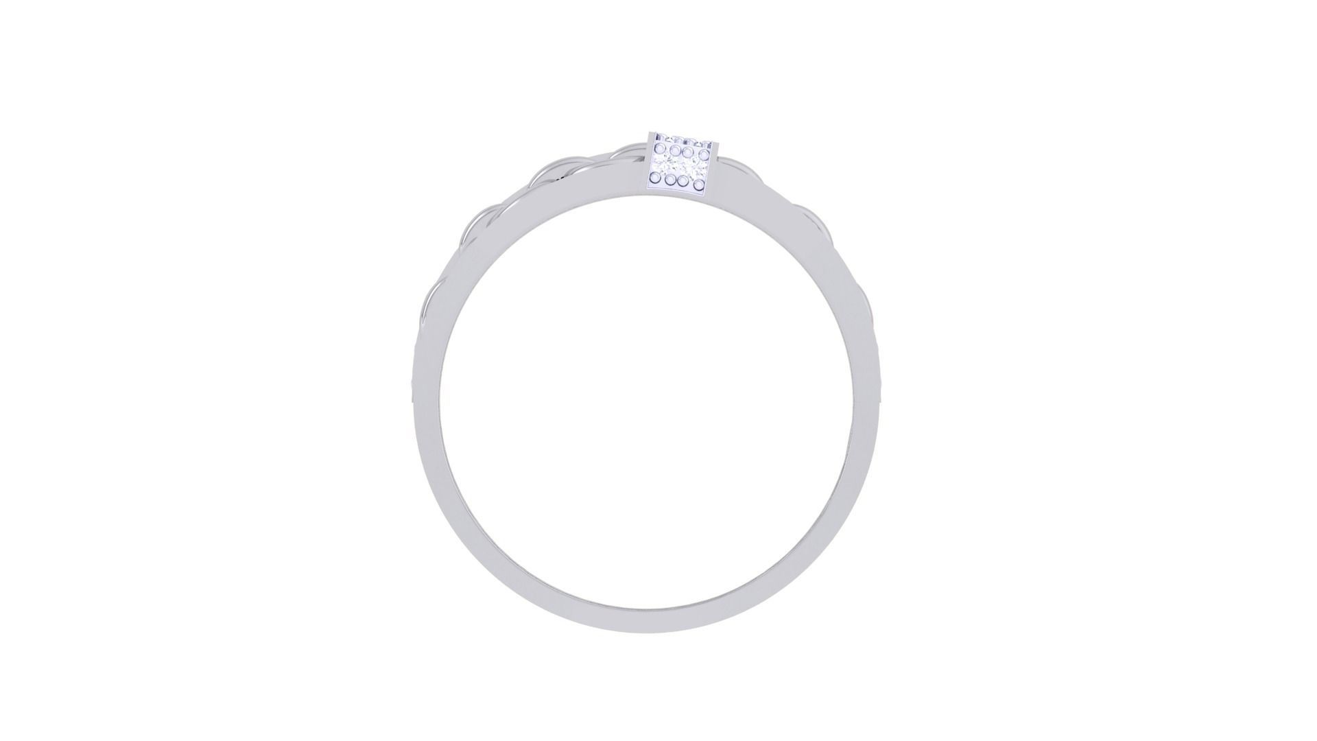 Chain Style Men Groom Gents Diamond Ring 3dm stl obj mtl 3mf 3D print model_9