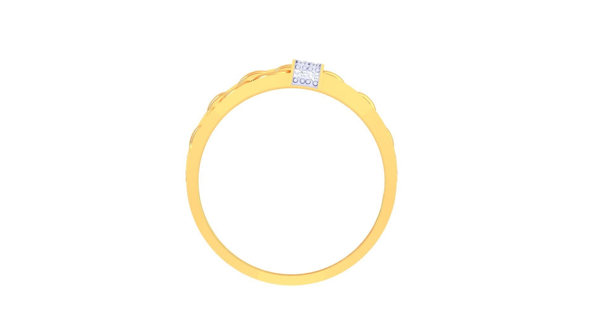 Chain Style Men Groom Gents Diamond Ring 3dm stl obj mtl 3mf 3D print model_10