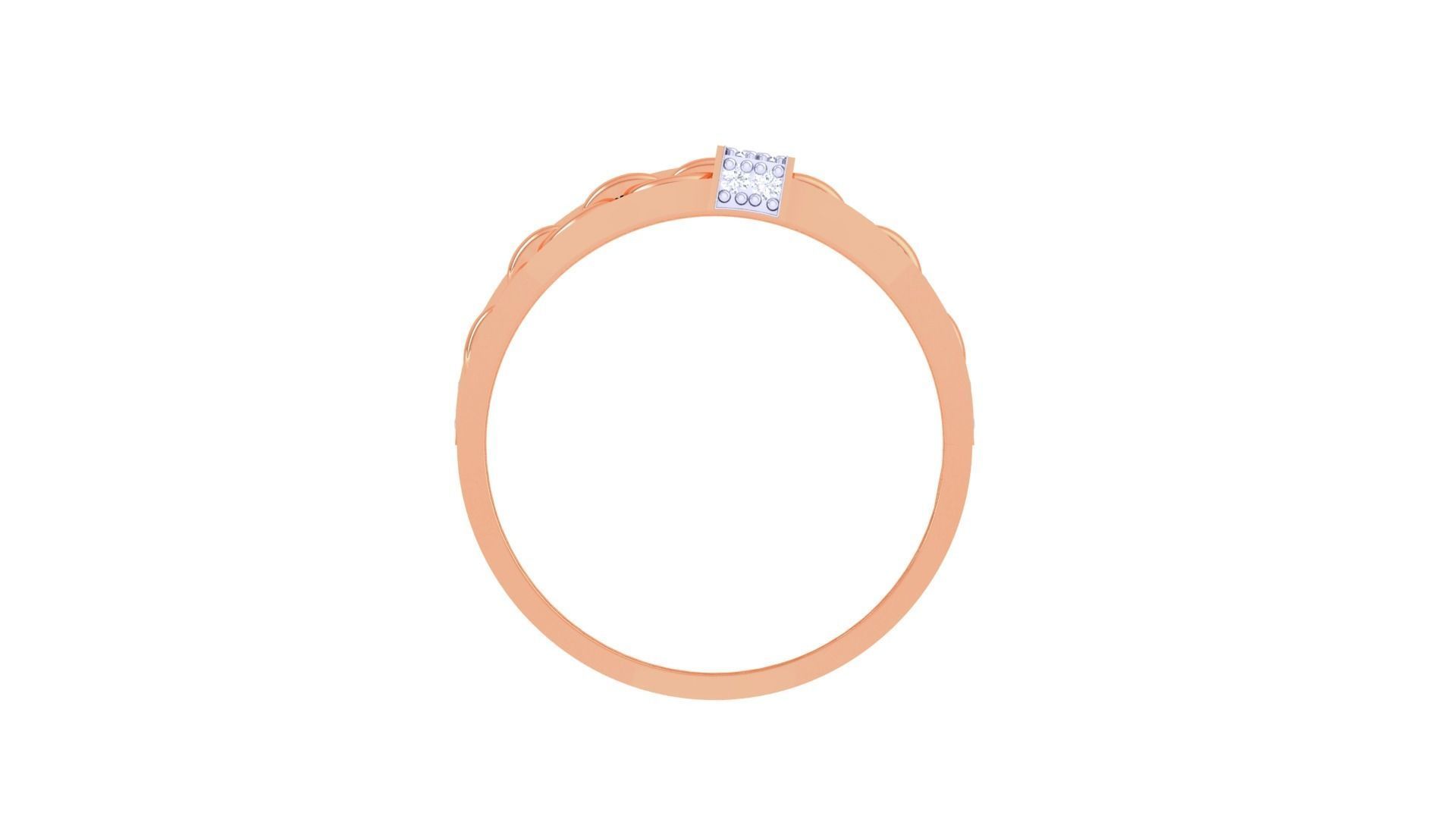 Chain Style Men Groom Gents Diamond Ring 3dm stl obj mtl 3mf 3D print model_11