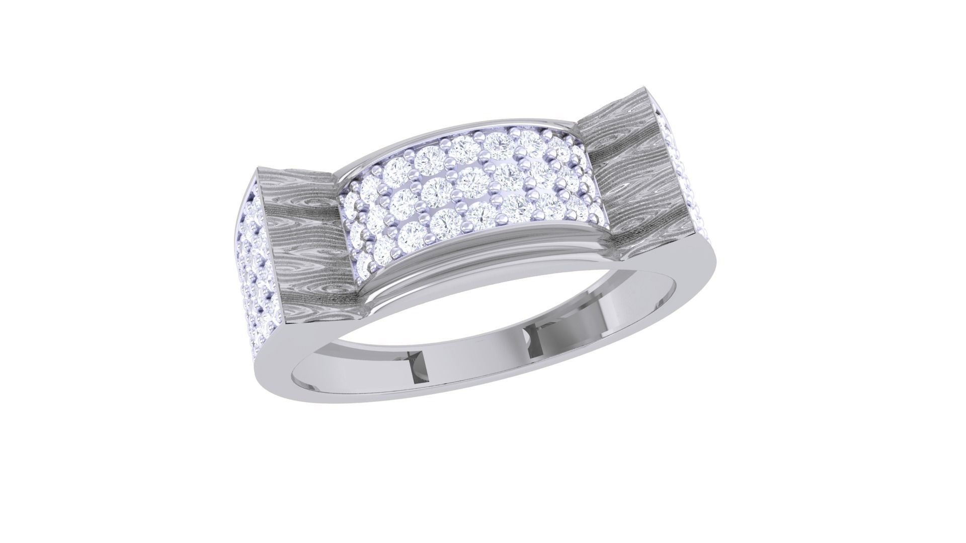 Men Groom Gents Diamond Ring 3dm stl obj mtl 3mf glb gltf 3D print model_1