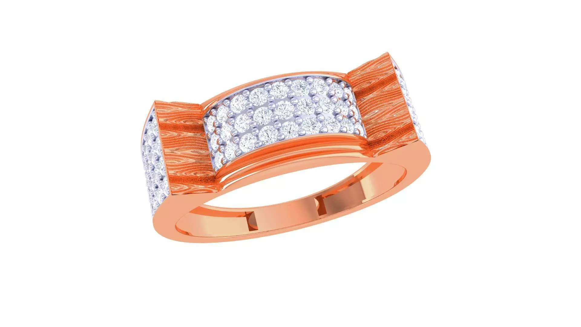 Men Groom Gents Diamond Ring 3dm stl obj mtl 3mf glb gltf 3D print model_0