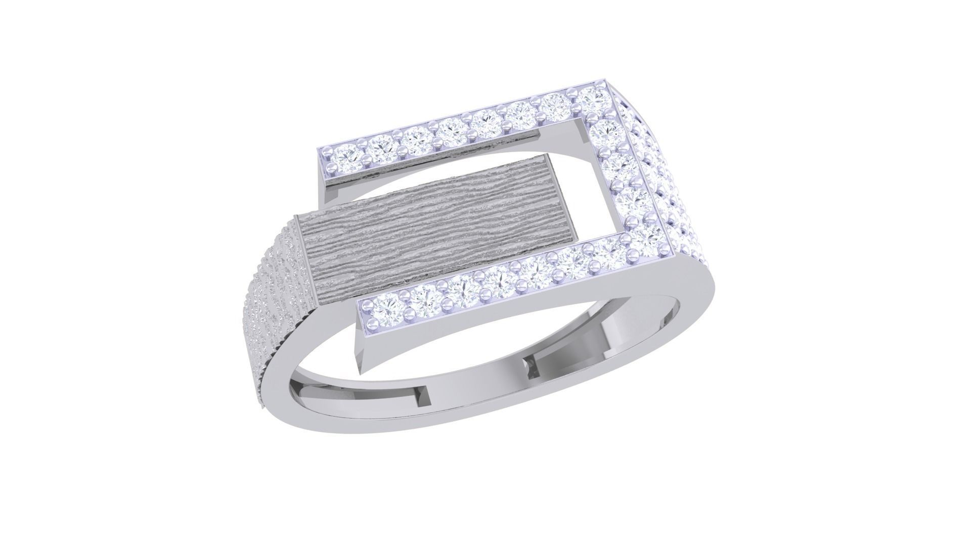 Men Groom Gents Diamond Ring 3dm stl obj mtl 3mf glb gltf 3D print model_1