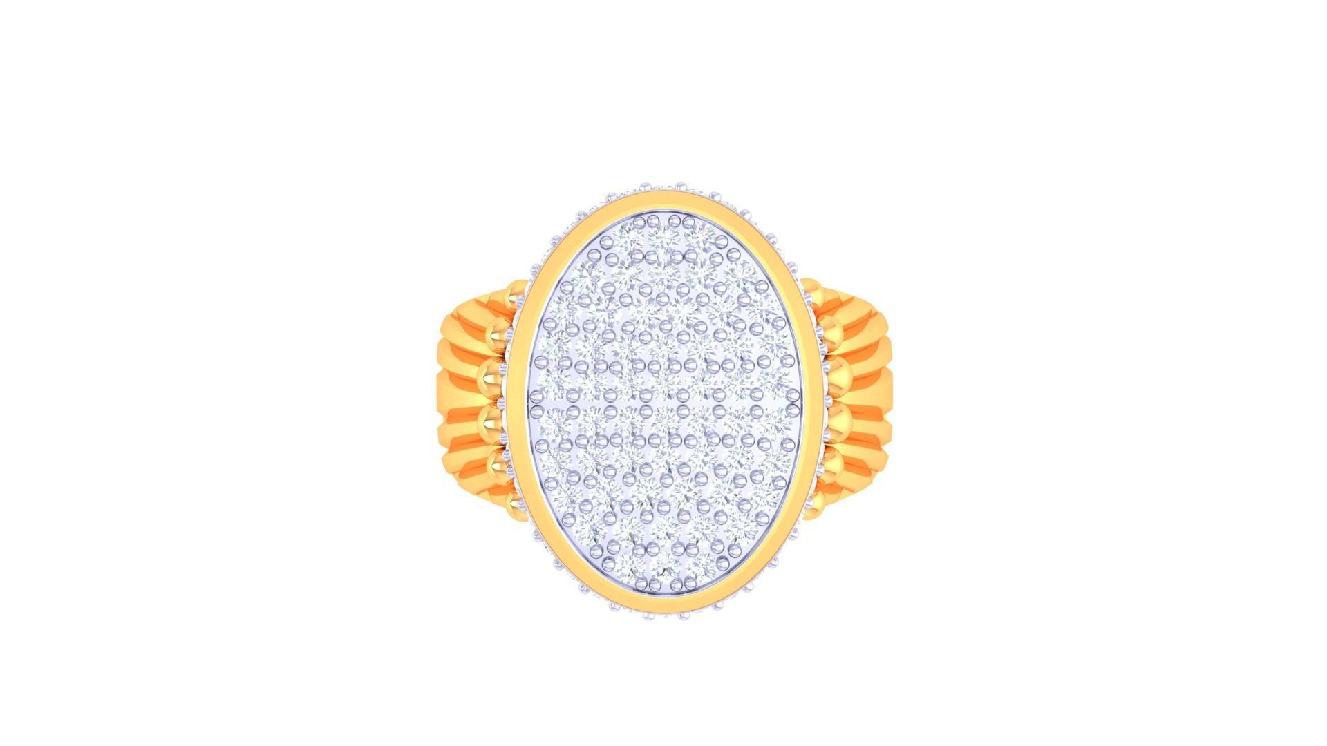 Diamond Head Men Groom Gents Ring 3dm stl obj mtl 3mf  3D print model_5