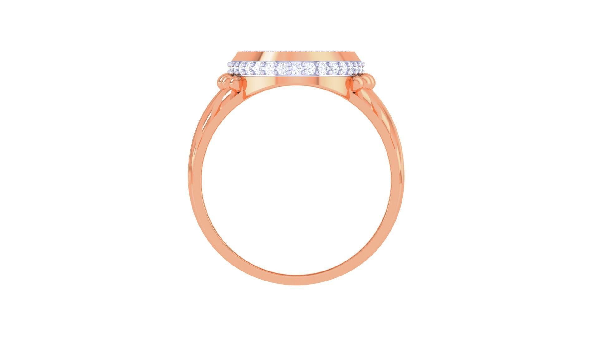 Diamond Head Men Groom Gents Ring 3dm stl obj mtl 3mf  3D print model_10