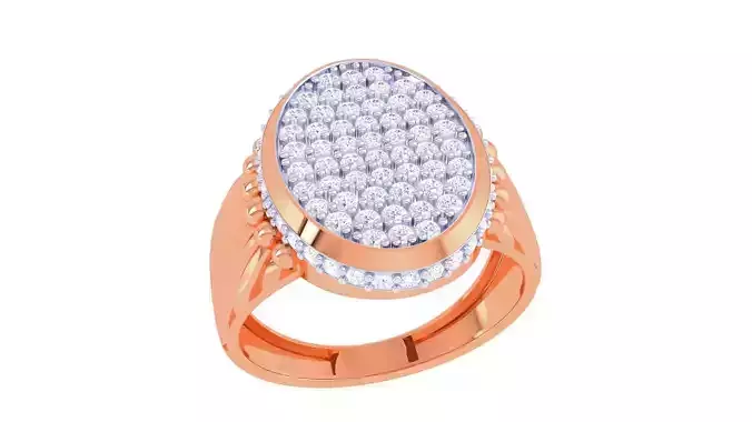 Diamond Head Men Groom Gents Ring 3dm stl obj mtl 3mf  3D print model
