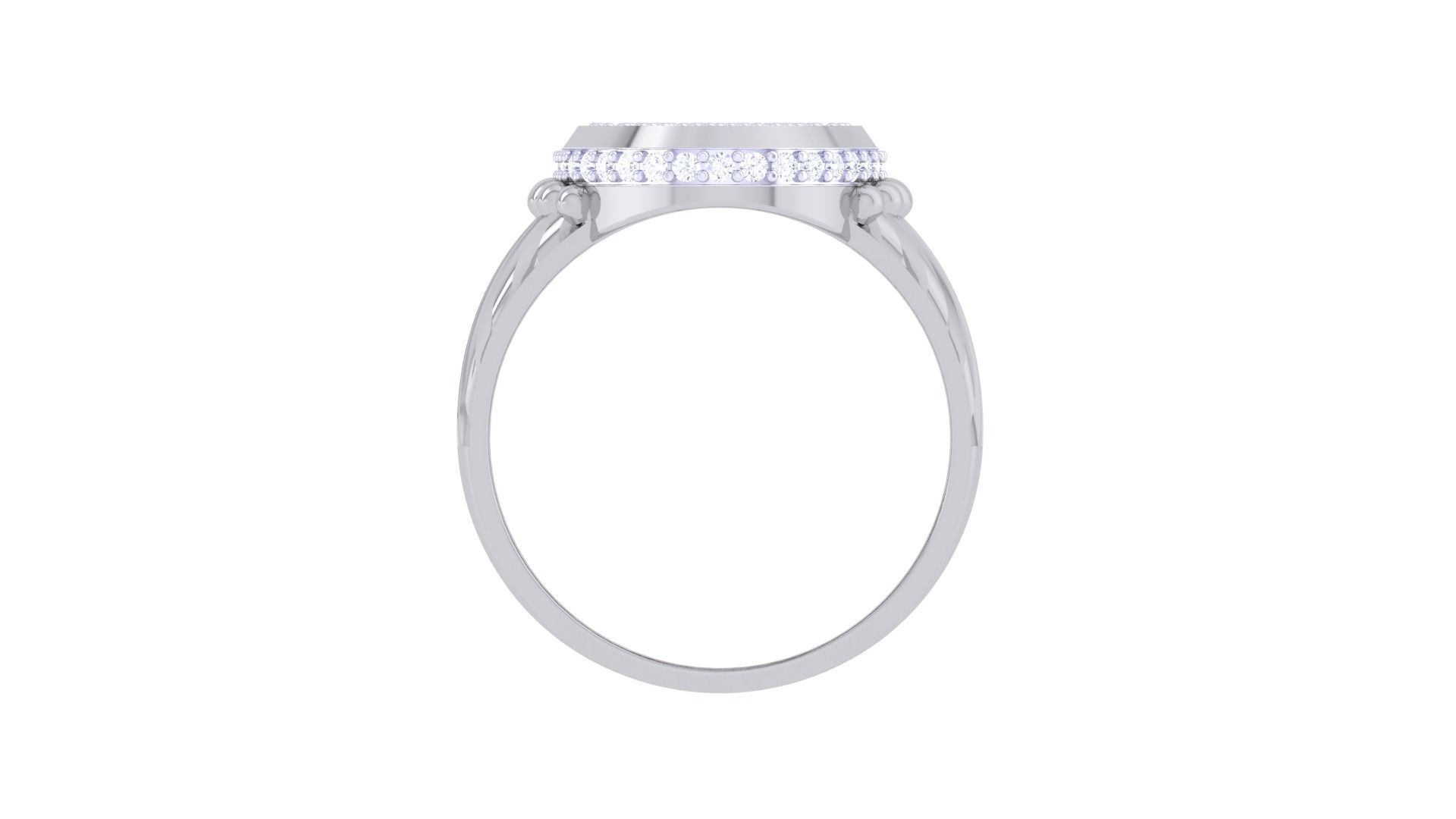 Diamond Head Men Groom Gents Ring 3dm stl obj mtl 3mf  3D print model_8