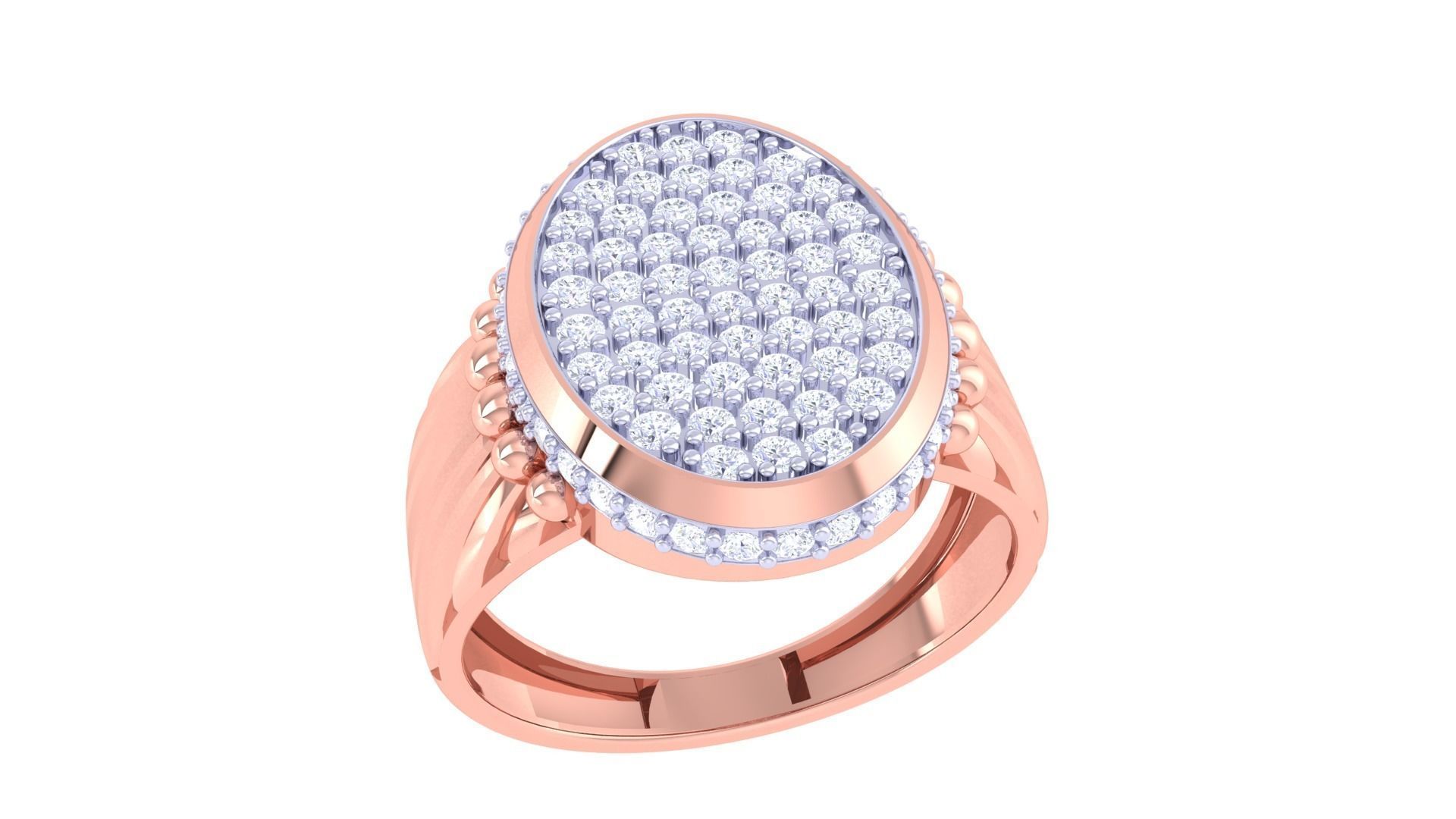 Diamond Head Men Groom Gents Ring 3dm stl obj mtl 3mf  3D print model_3