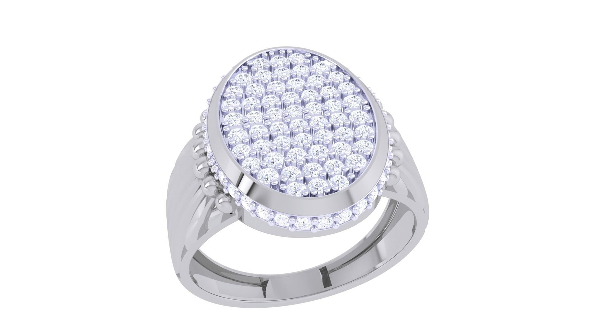 Diamond Head Men Groom Gents Ring 3dm stl obj mtl 3mf  3D print model_1