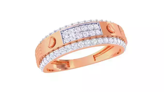 Screw Head Men Groom Gents Diamond Ring 3dm stl obj mtl 3mf glb 3D print model