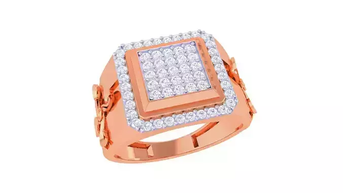 Diamond Head Men Groom Gents Diamond Ring 3dm stl obj mtl 3mf  3D print model