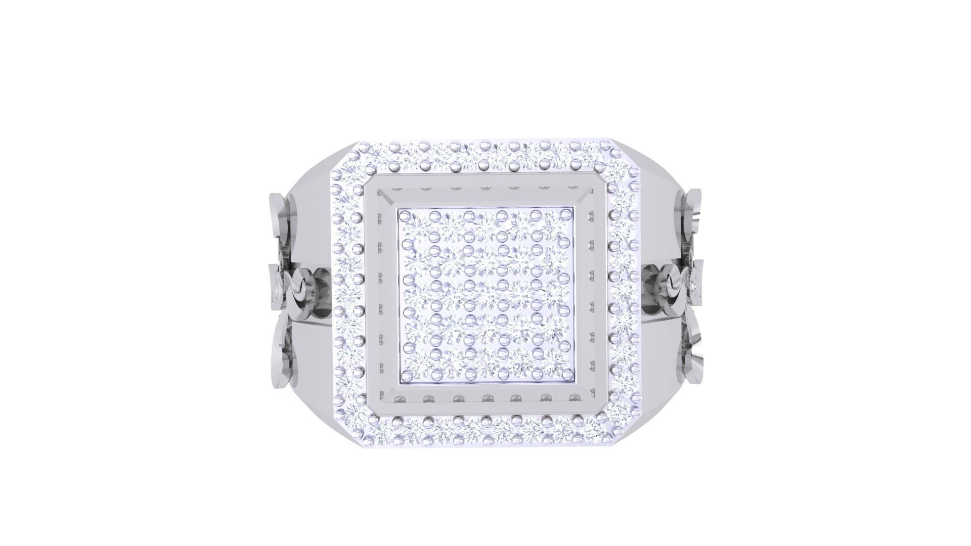 Diamond Head Men Groom Gents Diamond Ring 3dm stl obj mtl 3mf  3D print model_6