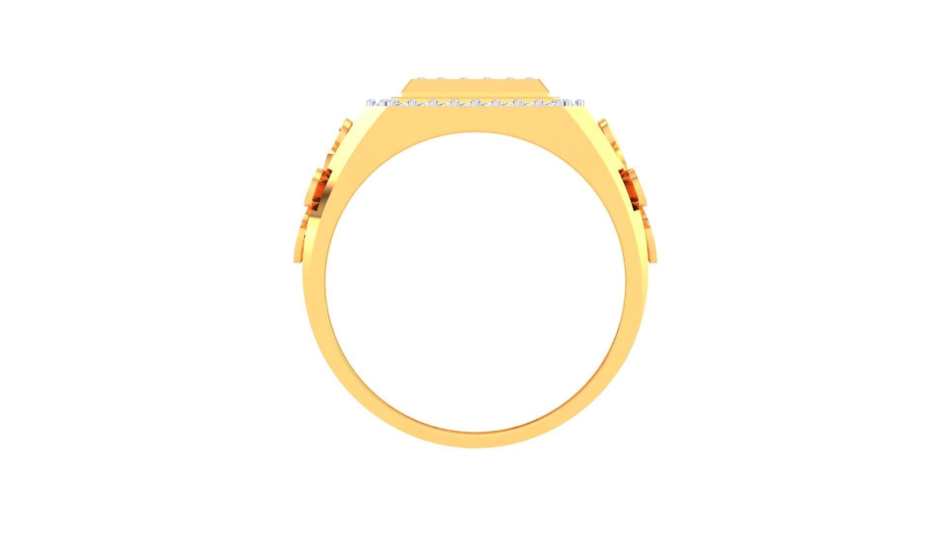 Diamond Head Men Groom Gents Diamond Ring 3dm stl obj mtl 3mf  3D print model_9