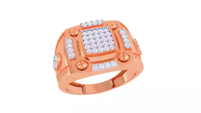 Screw Head Men Groom Gents Diamond Ring 3dm stl obj mtl 3mf glb 