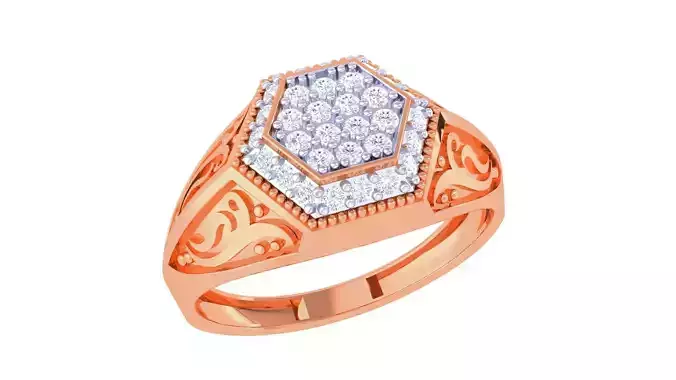 Vines Men Groom Gents Diamond Ring 3dm stl obj mtl 3mf glb gltf 3D print model