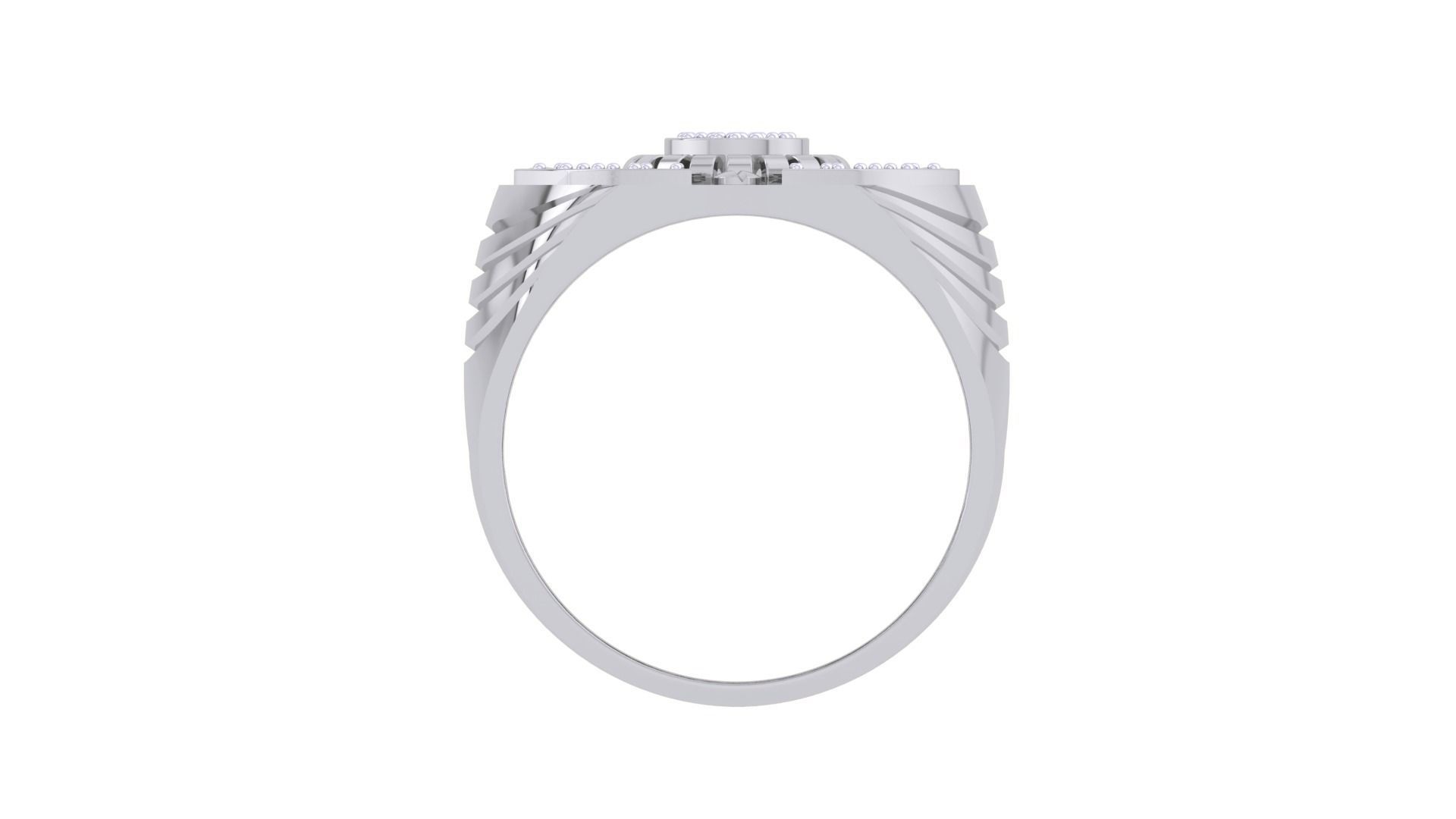 Men Groom Gents Diamond Ring 3dm stl obj mtl 3mf glb gltf 3D print model_9